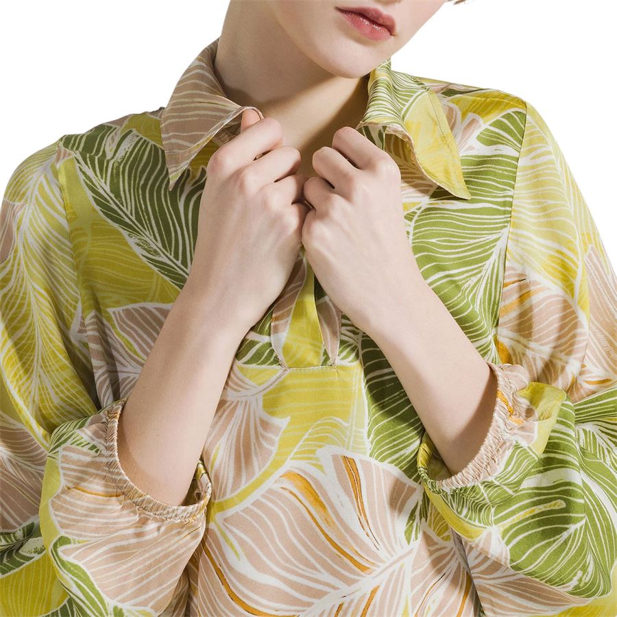 Camicia in raso stampato beige da donna Deha | D2214037701